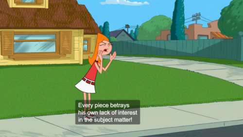 forgottenpnffacts:Candace is not a fan of Luciano Rigatoni’s work.