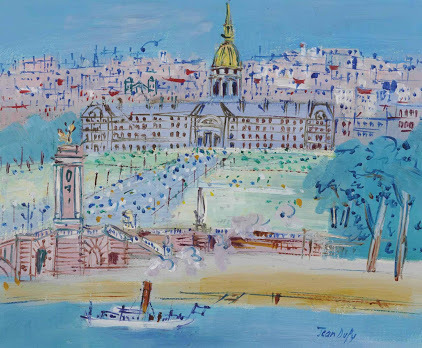 L'Hotel des Invalides.  -   Jean Dufy, 1953French, 1888-1964Oil on canvas, e8,10 x 46,00 cm.