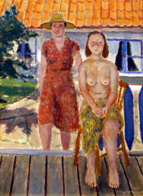 Painting (1955) by Swedish artist Birger Ljungquist (1894-1965).