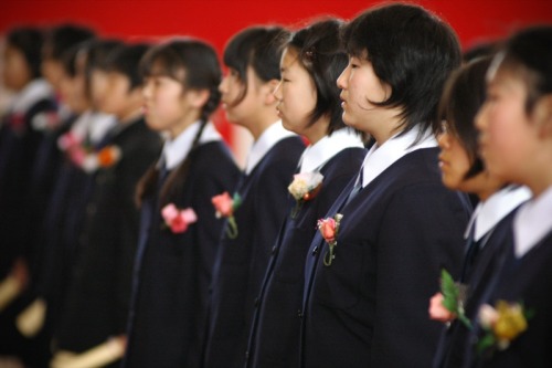 Graduation Ceremony in japanese school