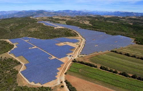 The Les Mées solar farm in the department of Alpes-de-Haute-Provence, in France