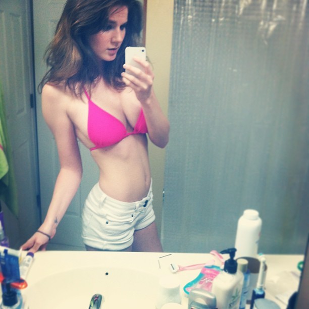 karahbe11e2:  That one day I donned a #bikini and it rained. #me #shorts #summer