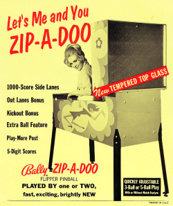 vintagepinball:   1969 Bally Zip A Doo promotional flyer.  