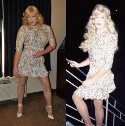 sherrygtv:  So the picture on the Right was taken 28 years ago. The left picture 2 weeks ago. Same dress!!! I just had to try it on 1 more time. It obviously needed some alteration but I did get into it! I could tell the long story but suffice it to say