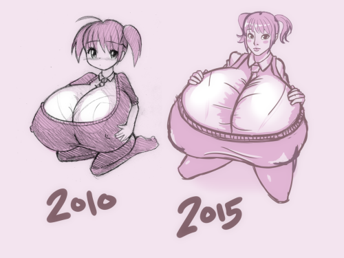 fireheart1990:  degeneratepai:  Here’s a quick sketch I did a few months ago. Comparing me old style and my new one. I kinda feel like drawing in a super cutesy generic anime style sometimes, something about it appeals to me but I’d rather focus on