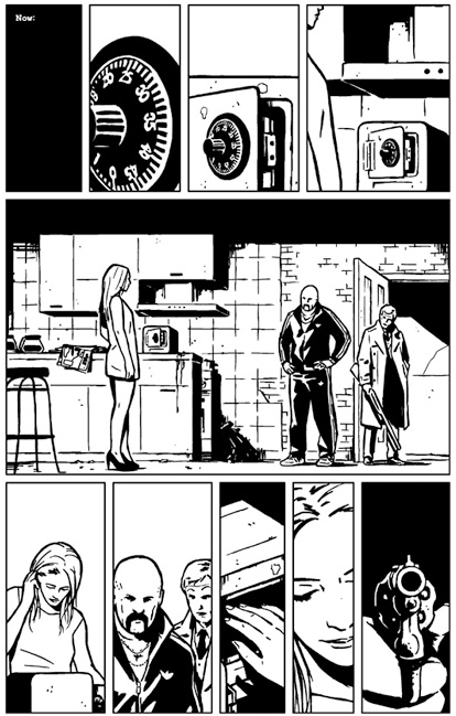 bobbimorses: Inked pages of Hawkeye #22 by David Aja, colors by Matt Hollingsworth