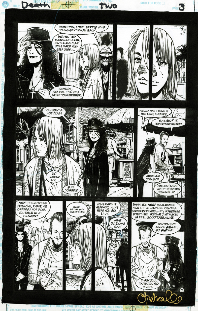 travisellisor:  page 3 from Death: The High Cost of Living #2 by Chris Bachalo, Mark