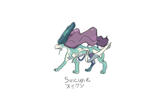 Drew Pokemon With My Left Hand, Suicune, Photoshop