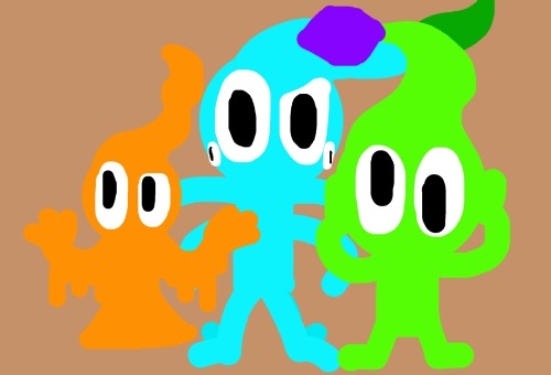 Heres My Pikmin OCs: The Green, Cyan And Orange Pikmin!