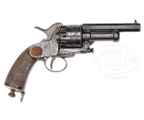 An incredible cased, engraved, and silver decorated Confederate Baby LeMat percussion revolver.  Ext