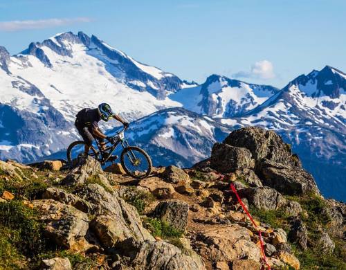 monsterenergy: @samhill13 riding on the edge. #Crankworx #Whistler #mtb (at Whistler, Canada)