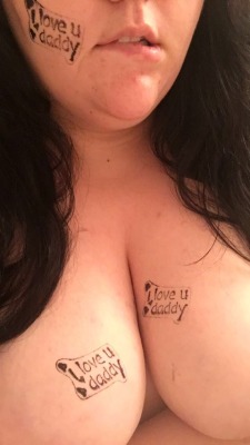 satansb-tch:  I got a new stamp the other day and just had to use it for a Topless Tuesday! Hope you like 