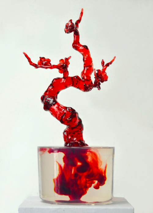 lumannn:myampgoesto11:Li Jinguo’s crystal resin Bonsai sculpture series, 2015solo exhibition at Red 