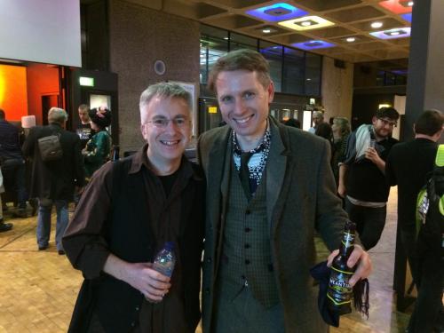 Alex Kapranos with Tim Bourne at Sparks gig, Barbican Centre, London 19.12.14 by TimSBourne on Twitt