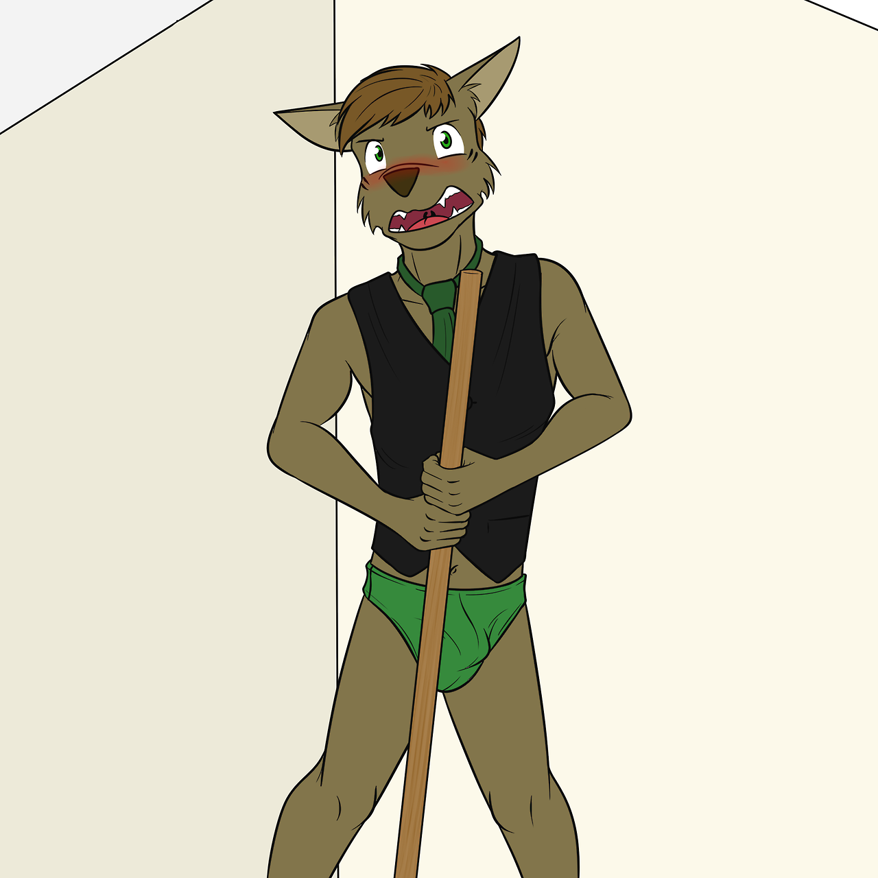 Luis is both annoyed and embarrassed by the sudden removal of clothing and protests