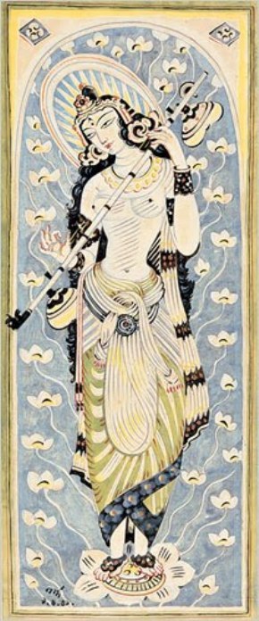 arjuna-vallabha:Sarasvati by   Nandalal Bose  