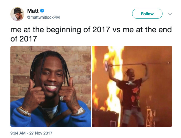 buzzfeed: Me at the beginning of 2017 vs me at the end of 2017.