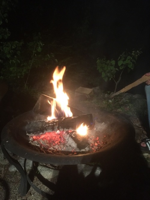 scimansays:  Weekend getaway to NH with work friends. Perfect night for a fire.