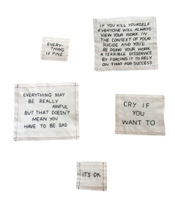 lindsaybottos:  THINGS I TELL MYSELF TO FEEL OK2016 a lil series of embroideriesavailable in my shop :) 