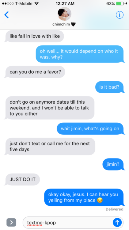 bts texts :: you and jimin are best friends but he likes you