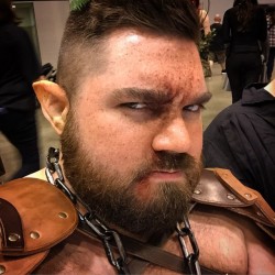 directorbear:  Halfling battle scar.  (at ComicCon St. Louis)