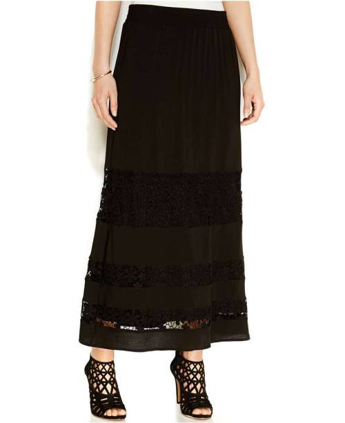 INC International Concepts Tiered Lace-Trim Maxi SkirtSearch for more Skirts by INC International Co