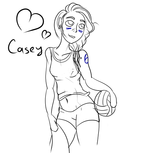 Did Casey play volleyball at college? Who knows, maybe…