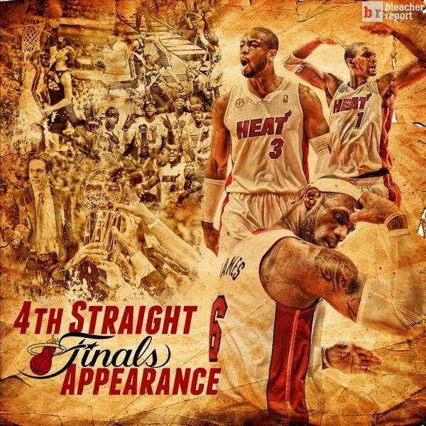 hoops-loop:  For the 4th consecutive year the Miami Heat are headed to the NBA Finals. 