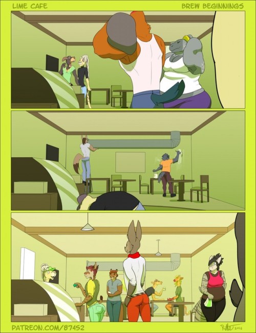 furry-gay-comics: “Lime Cafe: Brew Beginnings” by Rittswww.furaffinity.net/
