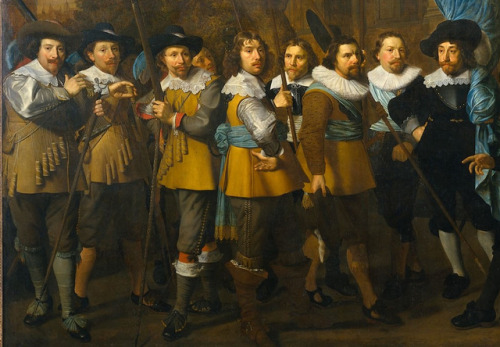 history-of-fashion:1642 Nicolaes Eliasz. Pickenoy - The company of Captain Jan Claesz Vlooswijck and