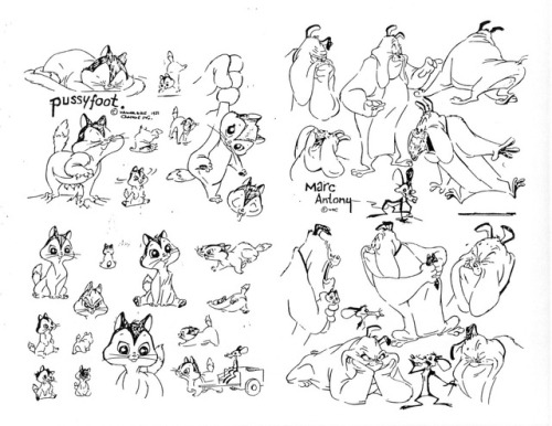 Even more Looney Tunes/Merrie Melodies model sheets. They are for: Tweety, Pepé Le Pew, Miss Prissy 