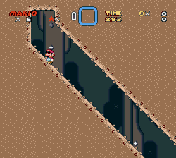 suppermariobroth: In Chocolate Island 4 in Super Mario World, jumping into this corner at the beginning of the level kills you. 