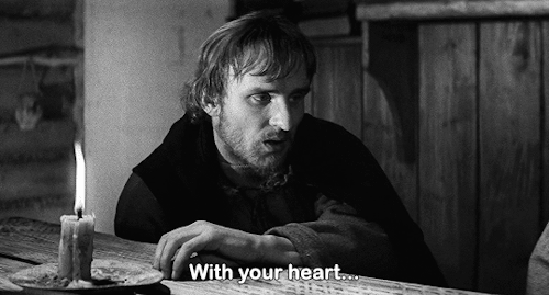 edgarwight:  “I am happy for you, you old fool. I wish you knew how much. Go to Moscow, paint. And I’ll be proud of you.“ Андрей Рублёв (Andrei Rublev) 1966 dir. Андре́й Тарко́вский (Andrei Tarkovsky)