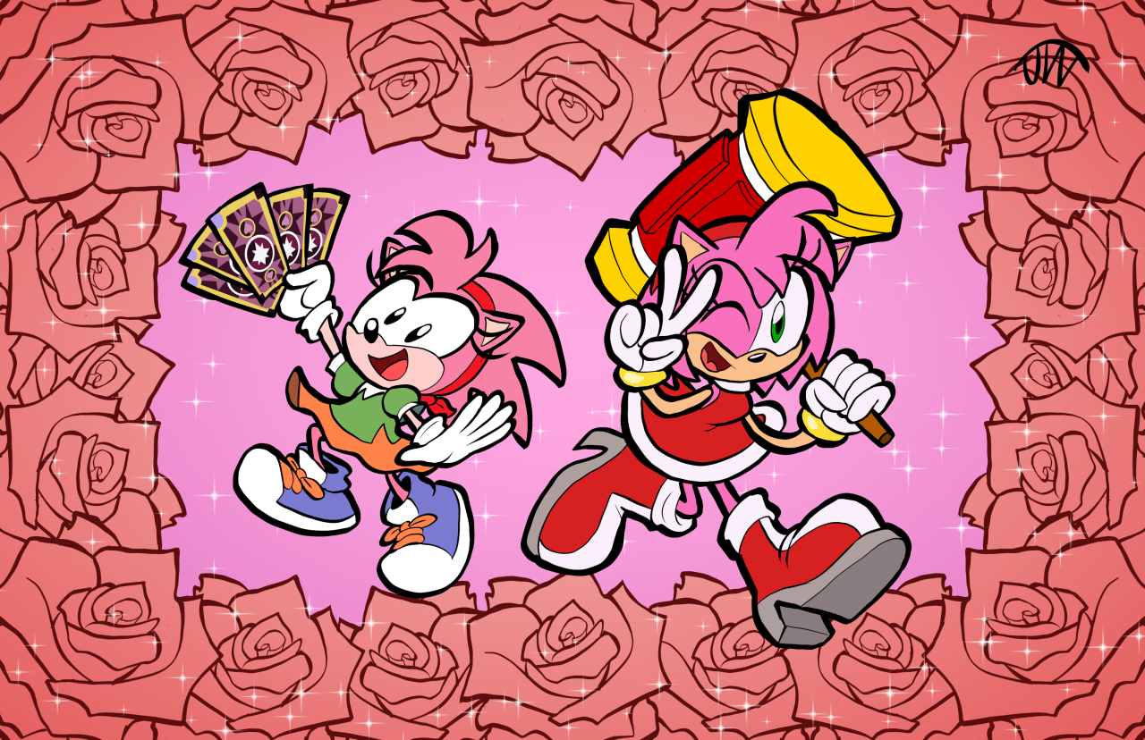 CLASSIC SONAMY!! 💙💖 - Sonic The Hegdehog - Sticker