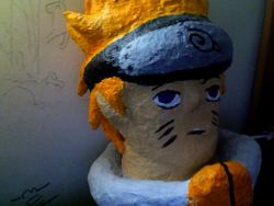 polterghast:  back in high school my friend’s sister would practice kissing this paper maché naruto head