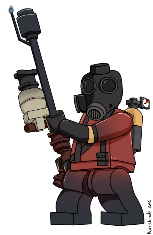 avastindy:“Murr hurr mphuphurrur, hurr mph phrr.” Here’s Pyro from Team Fortress 2 as a Lego Minifigure. Avastindy © 2015 Medic © Valve