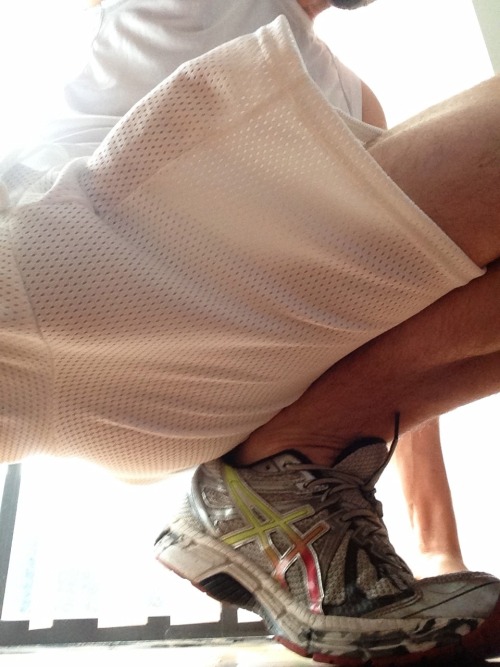 freeballingla:  freeballingla.tumblr.com  Perfect shot in mesh shorts.