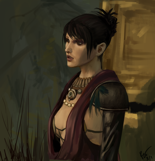 electricgale:ah yes say hello to my second dragon age fanart featuring morrigan