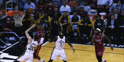 fuckyealebronjames:  LeBron’s reverse off of Mario’s layup attempt 