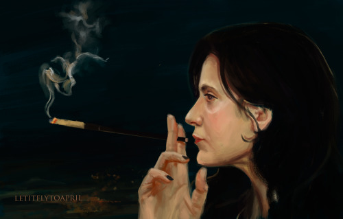 letitflytoapril: Hecate Hardbroom smoking a joint (with Magical Herbs ™ ) on the roof, being D