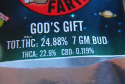 -delta-9-:  Some Delicious, God’s Gift tipping the THC scale at, 24.88% 