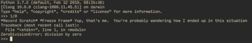 All my interactive python sessions show this now
