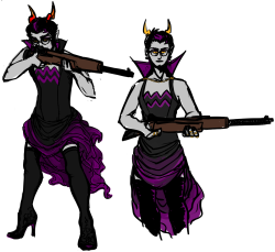 vantas-sea:  drugdealingdragon:  karcakes:  my internet went out so i drew these and they are for this post  #THIS IS WHAT MARCH ERIDAN SHOULD BE #NOT TERRIBLY SEXUALIZED BUT FASHIONABLE AND WONDERFUL AND IN CHARACTER #GIVE ME CROSSDRESSING ERIDAN IN