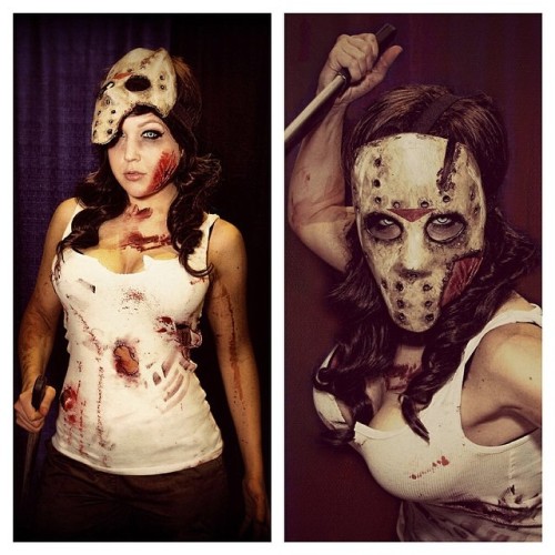 nicolejeancosplay:  Happy Friday the 13th! These photos are available as prints for a limited time. http://nicolemariejean.storenvy.com #fridaythe13th #jasonvoorhees #jason #horror #terror #terrorcon #thriller #masks #machete #mask #nightmares #cosplay