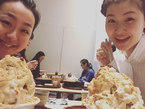 kanako-murakami:  Kanako and Mao having fun and eating desserts [x] 