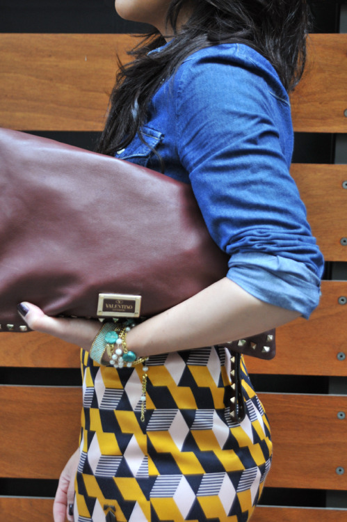 Valentino Clutch/Benetton Blouse/ H&amp;M Skirt 