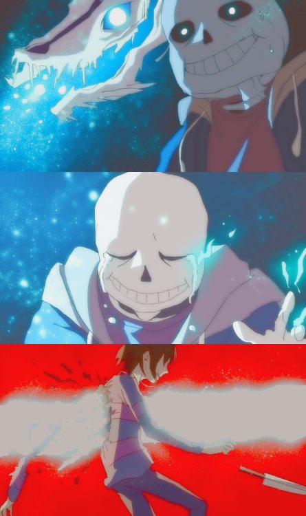 bossmonsterbani: Some random drawings from the Chara/Frisk versus Sans fight in the genocide route (