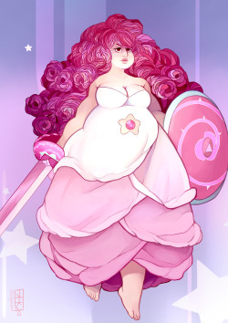 stickyhunter:  Rose Quartz Sketch by the amazing @jicheshire​! [Redbubble][Patreon][Commission me]  