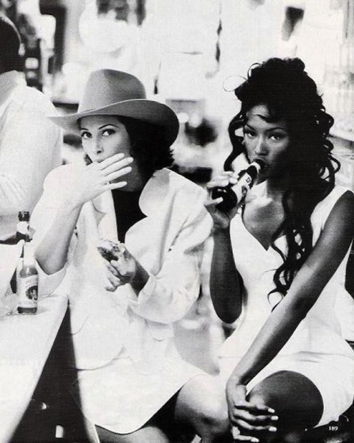 Christy and Naomi by Arthur Elgort for Vogue US, 1992. — #concordemag #christyturlington #naomicampb