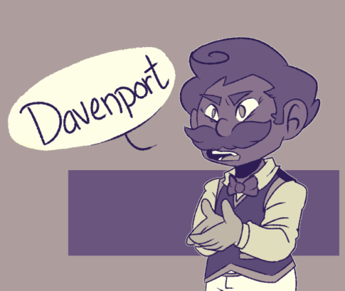 daily-davenport:Today’s Davenport is Davenport.[image description: two monochromatic drawings 